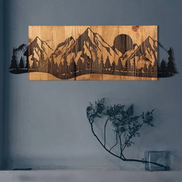 Wallity Sundown Escultura de Pared en Negro y Nogal